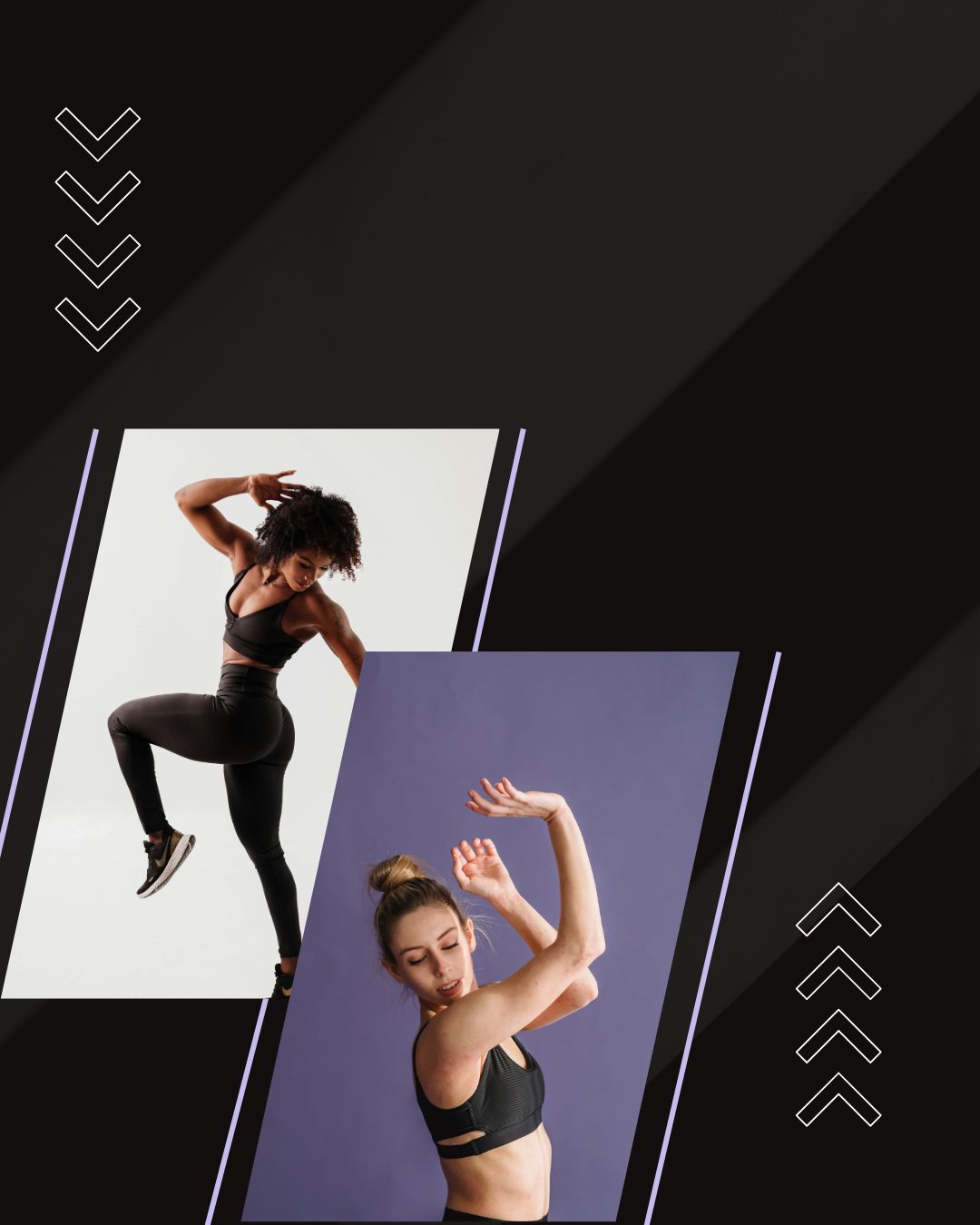 Dancers from desk to dance floor (two dancers doing moves)